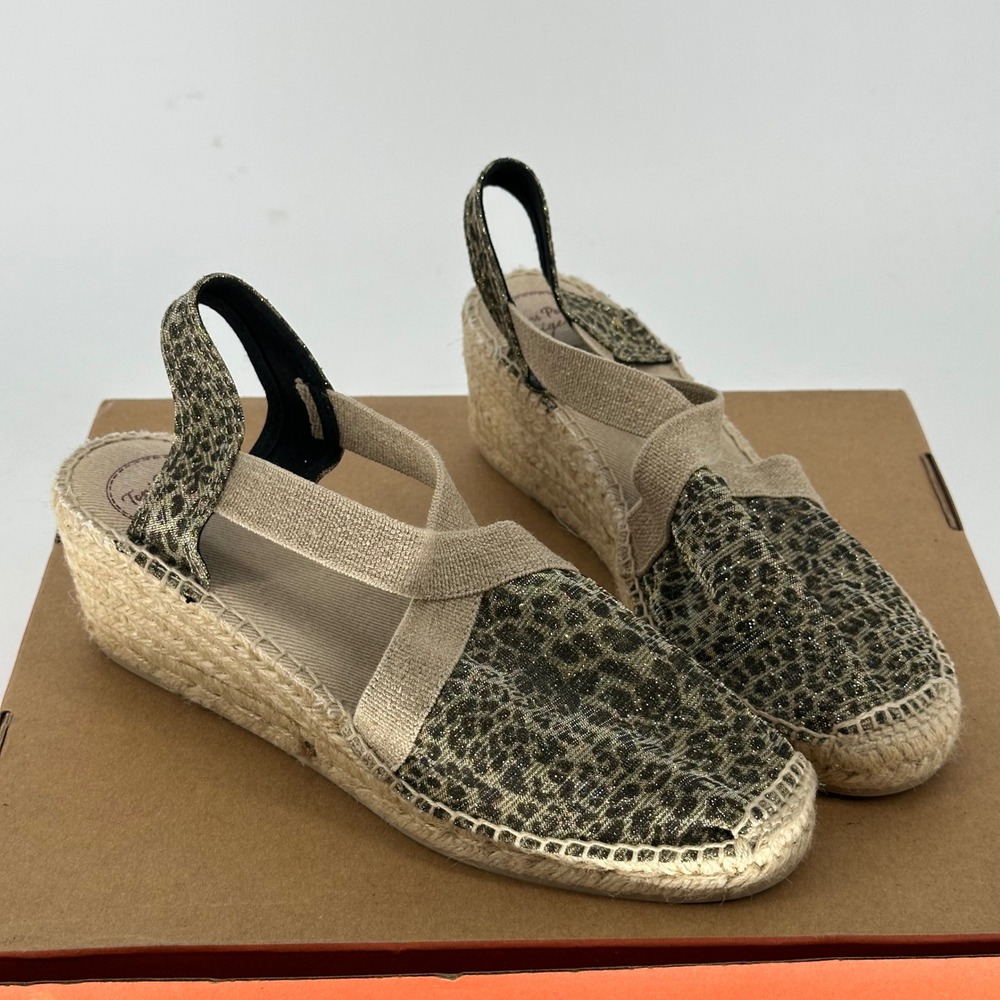 Toni Pons Espadrilles Triton Leo Leopard Metallic EU 40 US 9 Boho Summer Spain